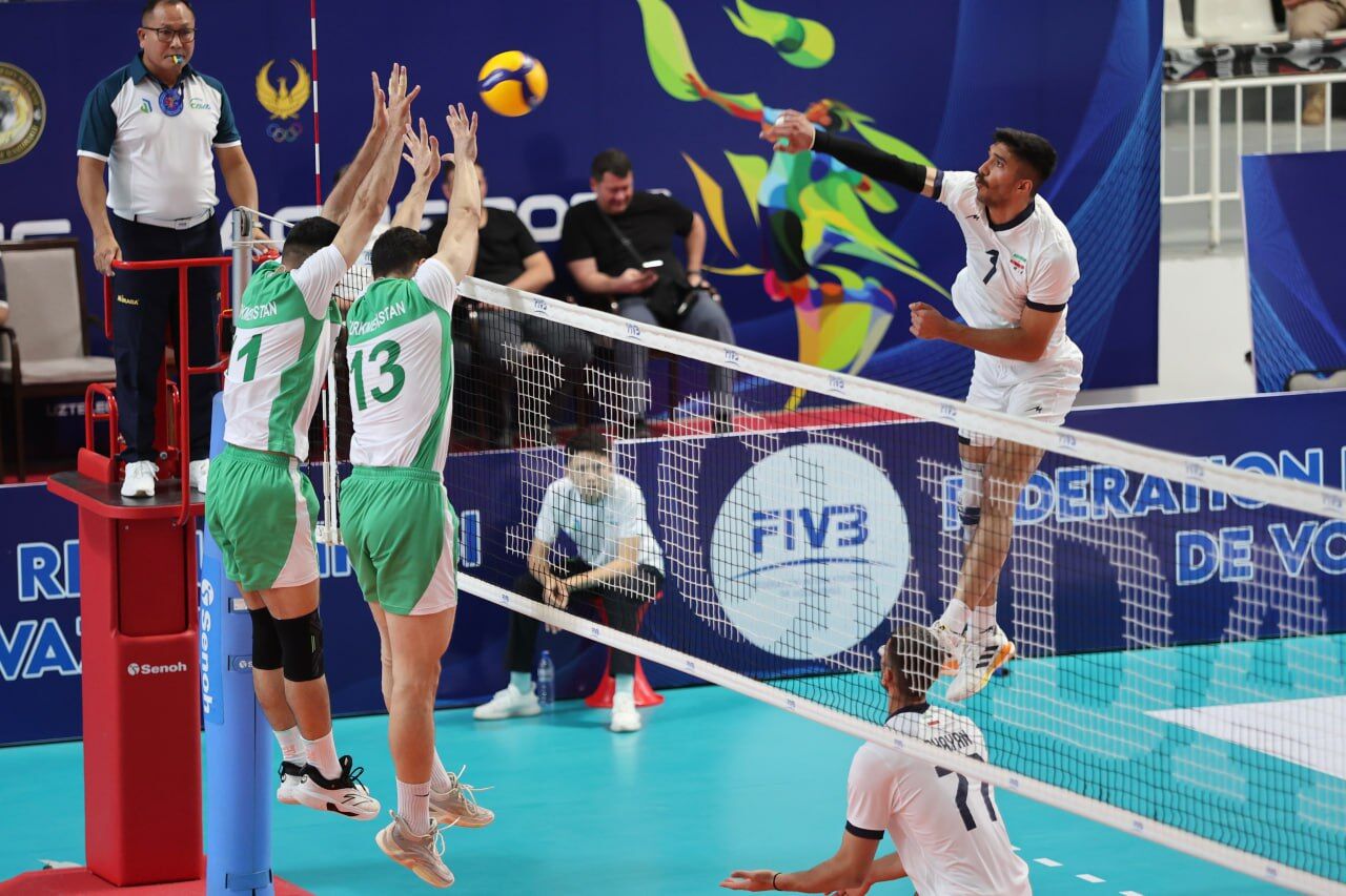دومین پیروزی مقتدرانه تیم ملی والیبال ب ایران در لیگ ملت‌های آسیای مرکزی