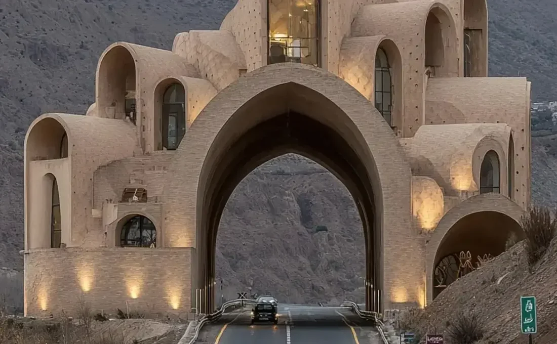 شاهکار معماری ایرانی در ورودی شهر یزد(عکس)