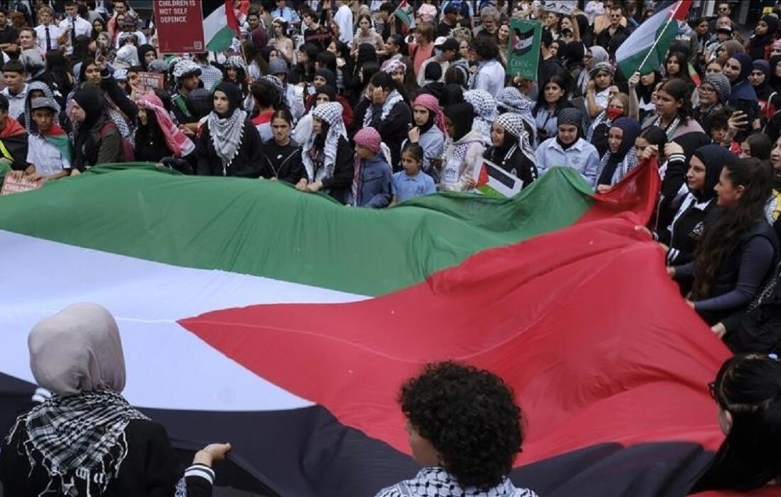 تجمع مقابل شبکه تلویزیونی ABC استرالیا برای محکومیت شهادت خبرنگاران در غزه