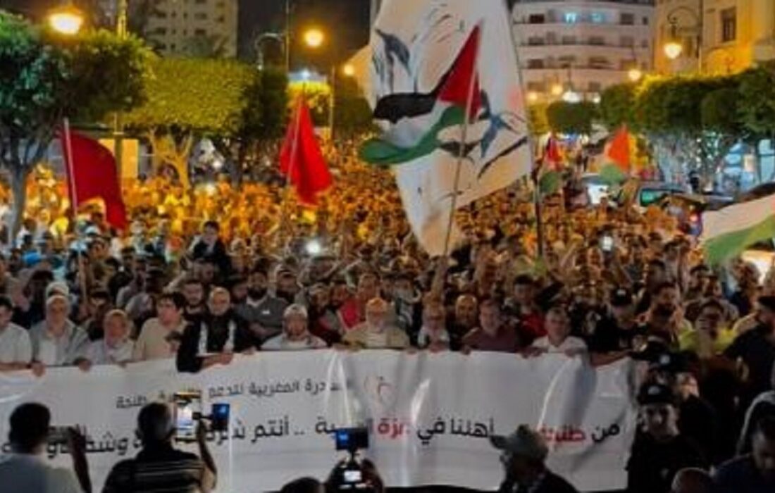 تظاهرات مراکشی ها در حمایت از فلسطین