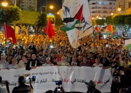 تظاهرات مراکشی ها در حمایت از فلسطین