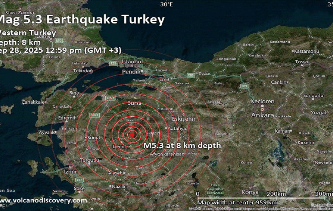 زلزله‌ای به بزرگی ۵.۳ ریشتر ترکیه را لرزاند