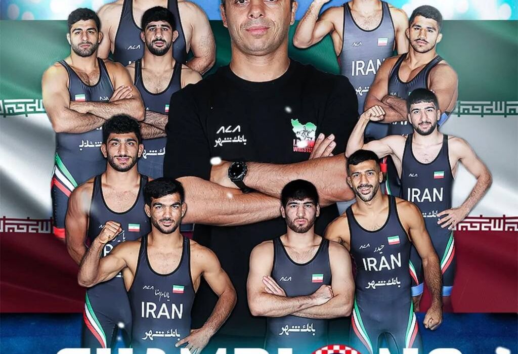 عکس: پوستر اتحادیه جهانی برای قهرمانی تیم کشتی فرنگی ایران