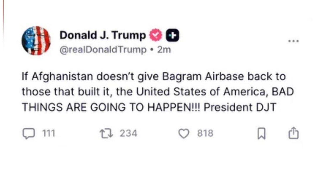 ترامپ: «اتفاقات بد» در انتظار کابل است