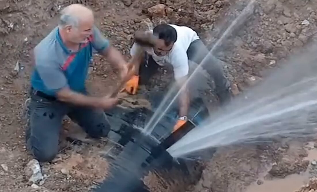 ویدیوی ادعایی تخریب خط لوله انتقال آب ایران به کویت