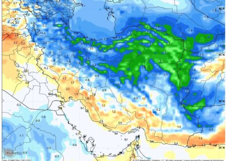 تداوم شرایط خنک‌تر از نرمال / باران شدید در شمال