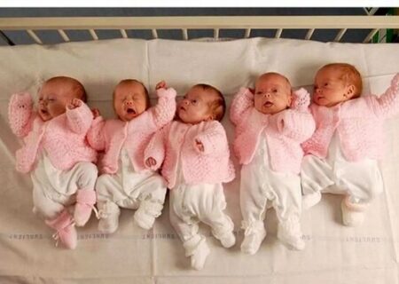 مادر ۲۵ ساله کرمانی ۵ قلو به دنیا آورد + عکس