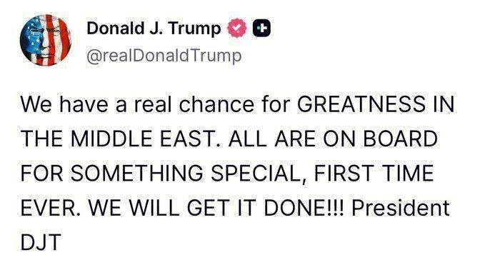 ترامپ از فرصت تاریخی برای عظمت خاورمیانه سخن گفت