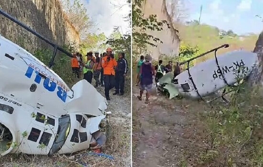 سقوط بالگرد حامل ۴ سرنشین در اندونزی