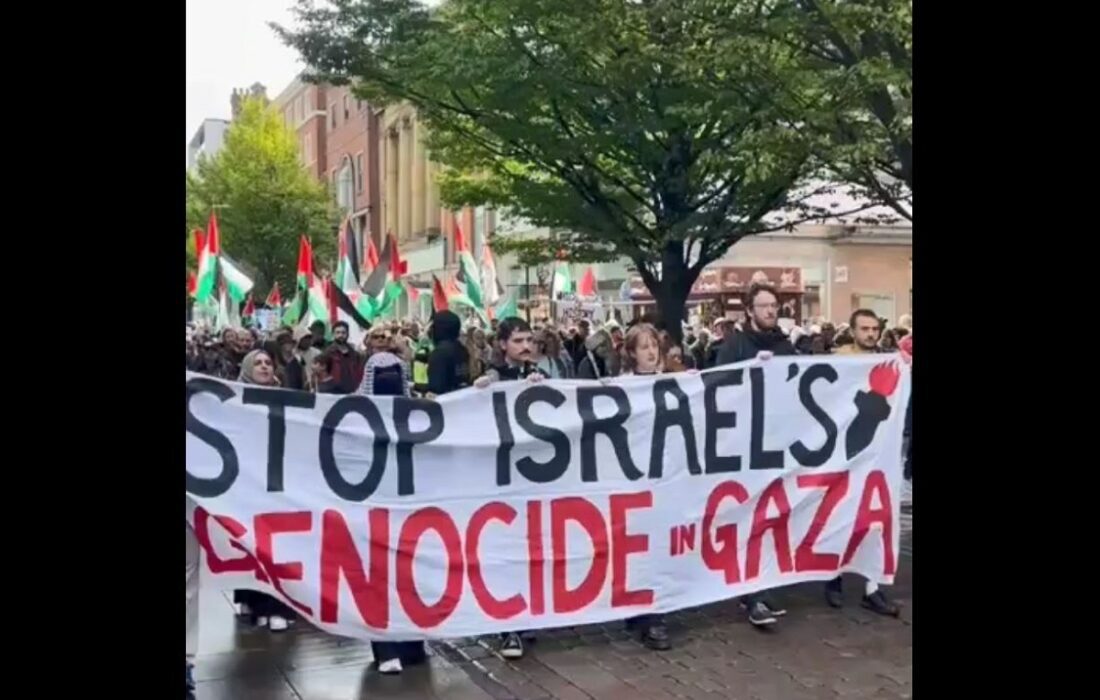 تظاهرات مردمی در منچستر انگلیس در حمایت از فلسطین (فیلم)