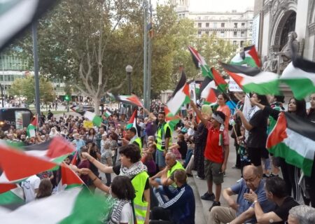 تجمع گسترده حامیان غزه و فلسطین در اسپانیا (فیلم)