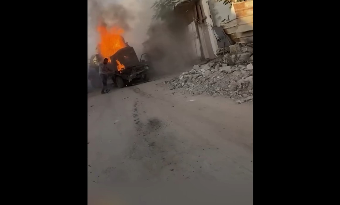 حمله اسرائیل به خودروی آوارگان در راه فرار از غزه (فیلم)