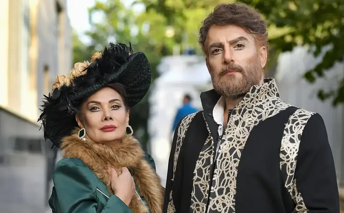 عاطفه رضوی و حامد کمیلی در پشت صحنه تئاتر «فردریک» (عکس)