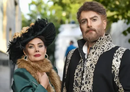 عاطفه رضوی و حامد کمیلی در پشت صحنه تئاتر «فردریک» (عکس)