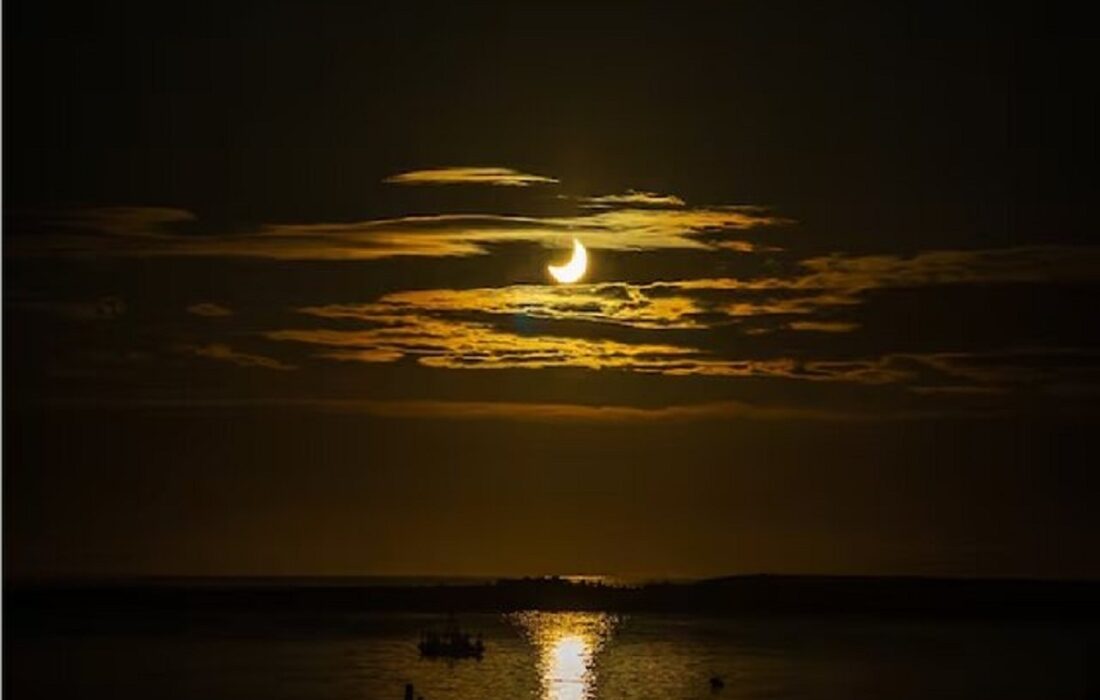 تصاویری از خورشیدگرفتگی جزئی ساعاتی پیش