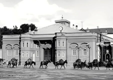 عکس سیاه و سفید ساختمان تاریخی مجلس در بهارستان (عکس)