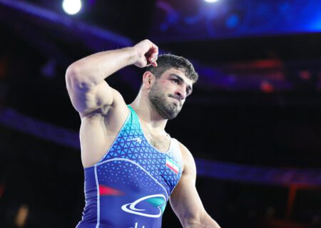 ویدیوی اتحادیه جهانی کشتی از اجرای فن ۴ امتیازی بسیار زیبا توسط کامران قاسم پور