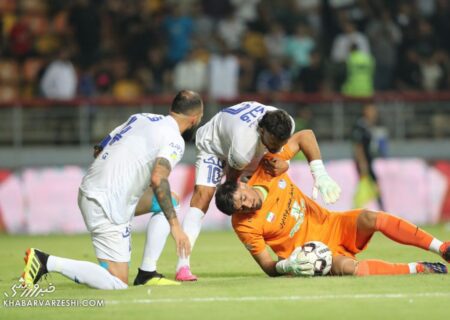 هدشات رامین رضاییان به روایت تصویر/ اثرات ضربه ستاره استقلال بر پیشانی و بینی حریف! +عکس