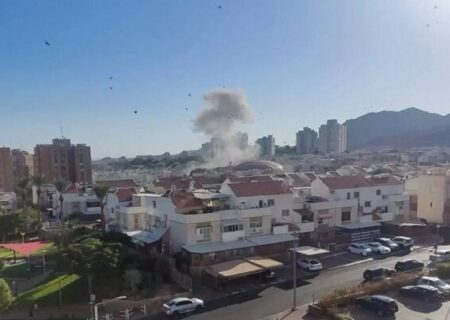 اصابت مستقیم پهپاد نیروهای مسلح یمن به ساختمانی در بندر ایلات