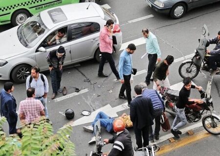 ۱۶۴۶ مصدوم در پی تغییر مسیر ناگهانی خودروها در نیمه اول سال جاری