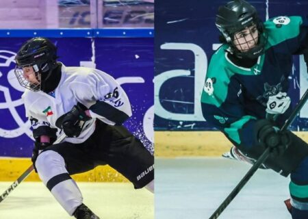 حضور دختران جوان هاکی روی یخ ایران در لیگ مجارستان