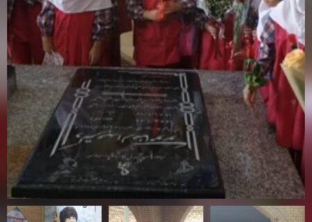 ادای احترام دانش‌آموزان به شهدای خرمشهر