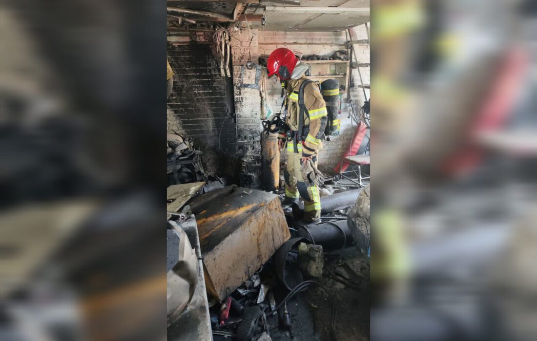 حریق مغازه صافکاری در مشهد با ۴ مصدوم