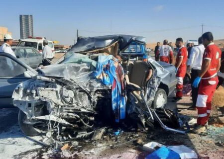 تصادف مرگبار پژو و نیسان در میانه ۵ کشته بر جای گذاشت