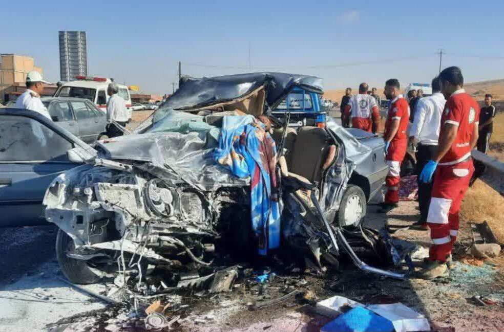 تصادف مرگبار پژو و نیسان در میانه ۵ کشته بر جای گذاشت