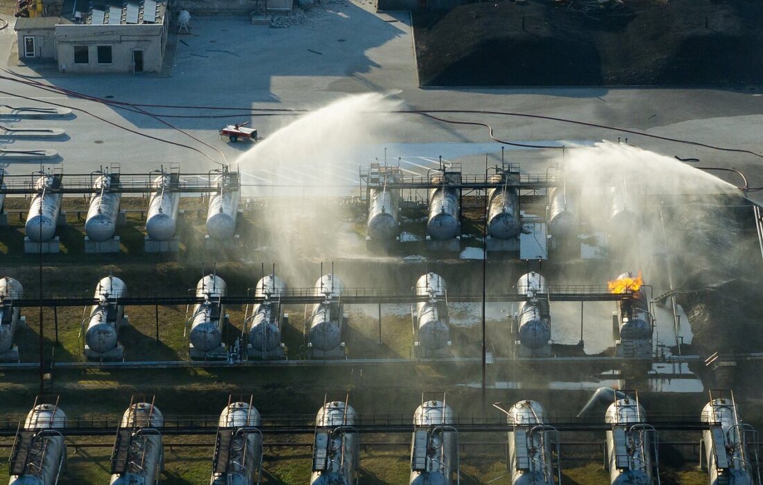 آتشسوزی گسترده در جایگاه گاز مایع ویلنیوس لیتوانی