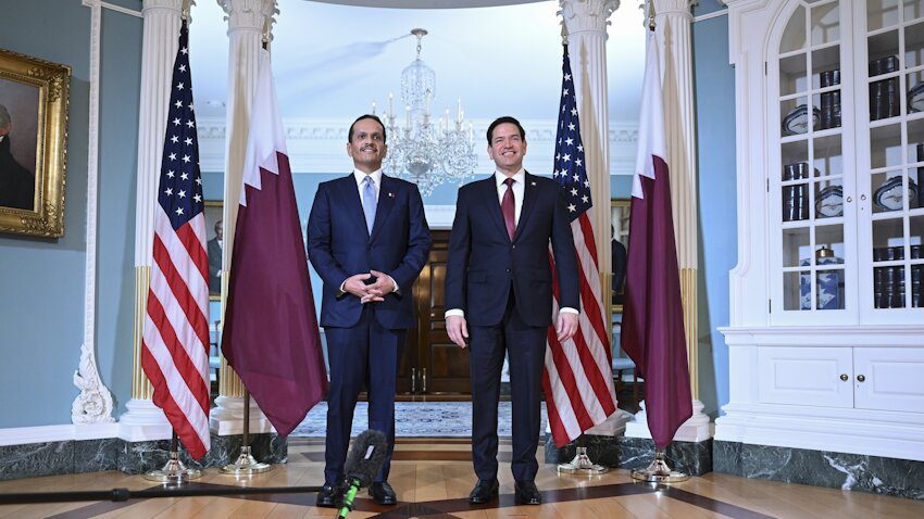 دیدار نخست وزیر قطر و وزیر خارجه آمریکا