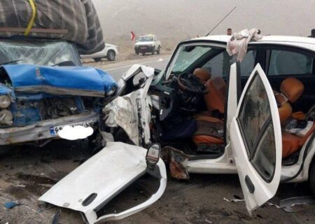۸ مصدوم در حادثه برخورد نیسان با ساینا در محور آشخانه به گلستان
