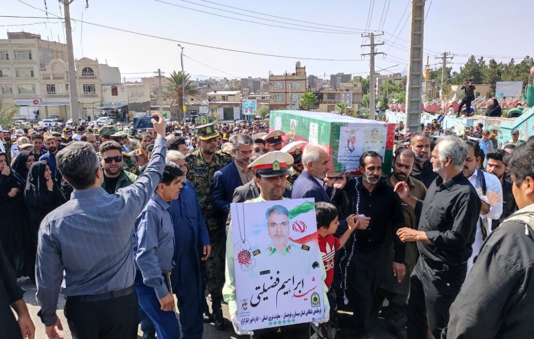 مراسم با شکوه تشییع سردار شهید «ابراهیم فضیلت» در زاهدان