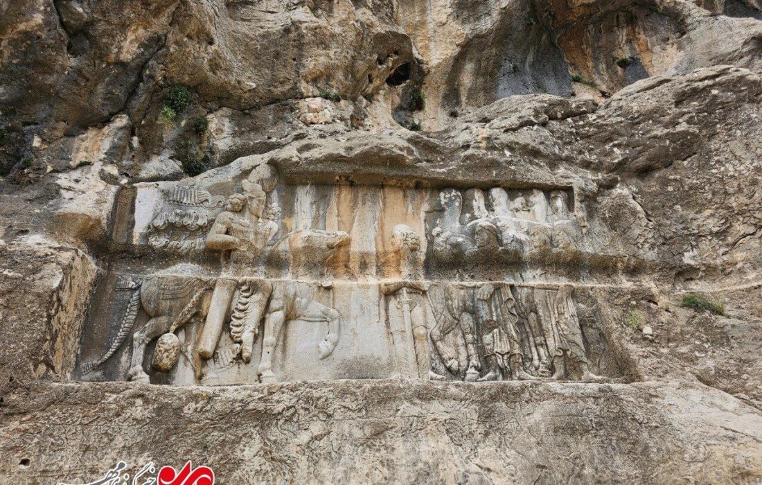 آسیب قاجاری به نقش برجسته تاریخی ساسانی +فیلم