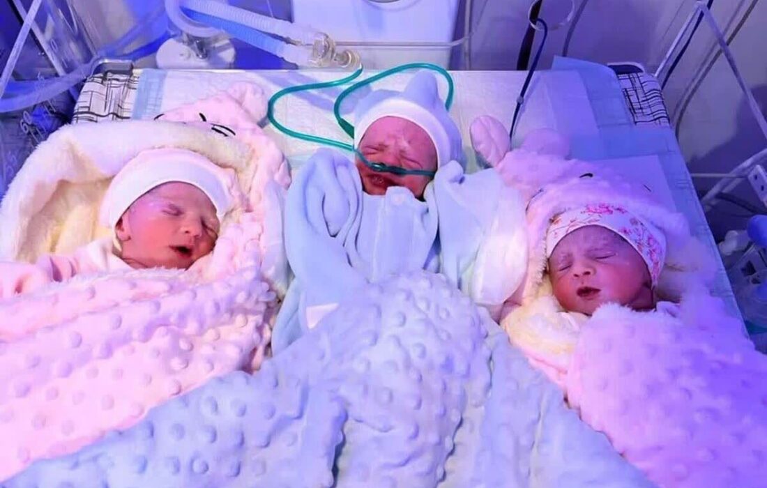 مادر کاشانی در دومین بارداری ۳ قلو به دنیا آورد