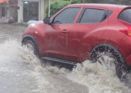 بارش شدید باران و آبگرفتگی معابر در لنگرود
