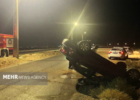 آتش نشانی: واژگونی خودرو در رباط‌کریم ۴ مصدوم بر جای گذاشت
