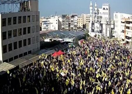 تجدید میثاق حامیان مقاومت با آرمان‌های شهید نصرالله در سالگرد شهادت