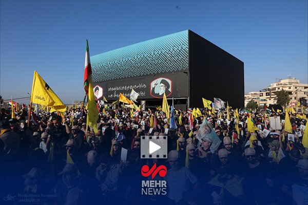 حضور پرشور مردم در سالگرد شهید نصرالله؛ گزارش خبرنگار مهر