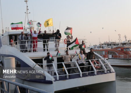 کاروان یاران صمود سفر دریایی خود را آغاز کرد