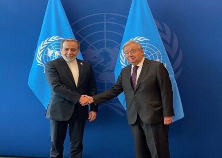 رایزنی وزیر خارجه با دبیرکل سازمان ملل در حاشیه مجمع عمومی