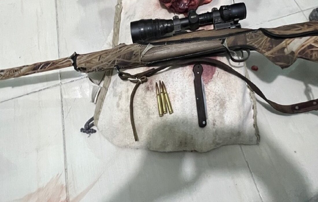 دستگیری شکارچی متخلف در حاجی آباد توسط ماموران انتظامی