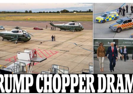 فرود اضطراری هلیکوپتر ترامپ در فرودگاه لوتون بریتانیا