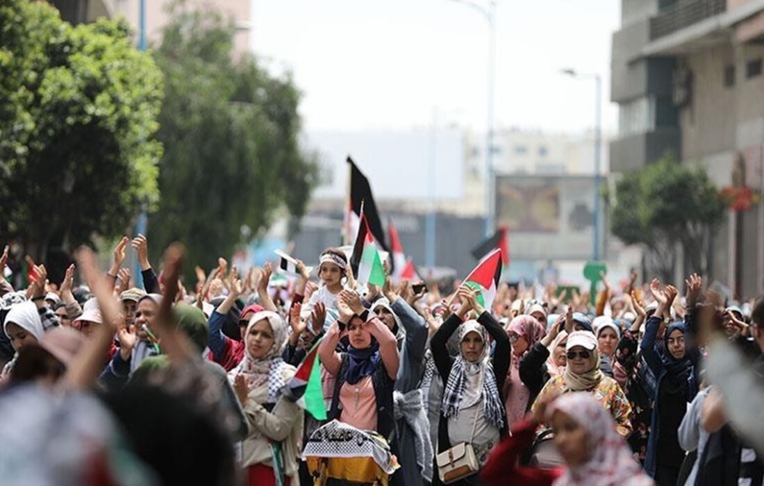 مراکش یکپارچه در حمایت از فلسطین به خیابان‌ها آمد