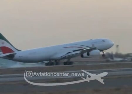 مانور تماشایی خلبان هواپیمای پزشکیان در فرودگاه مهرآباد