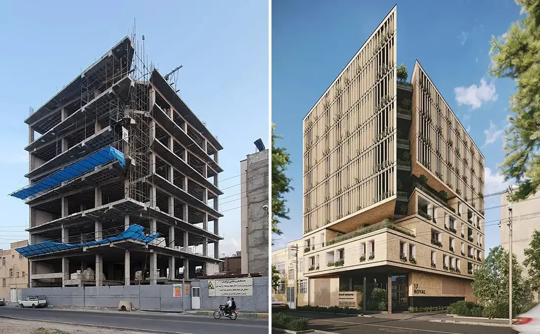 «آپارتمان ساباط» کاشان: تلفیق معماری مدرن و خانههای سنتی (تصاویر)