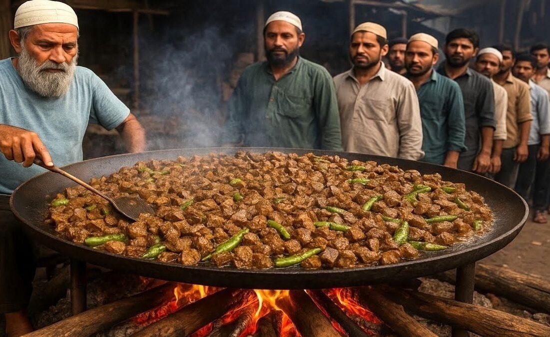 طرز تهیه یک غذای خوشمزه خیابانی با جگر در پیشاور