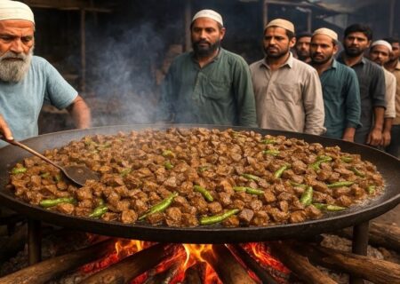 طرز تهیه یک غذای خوشمزه خیابانی با جگر در پیشاور