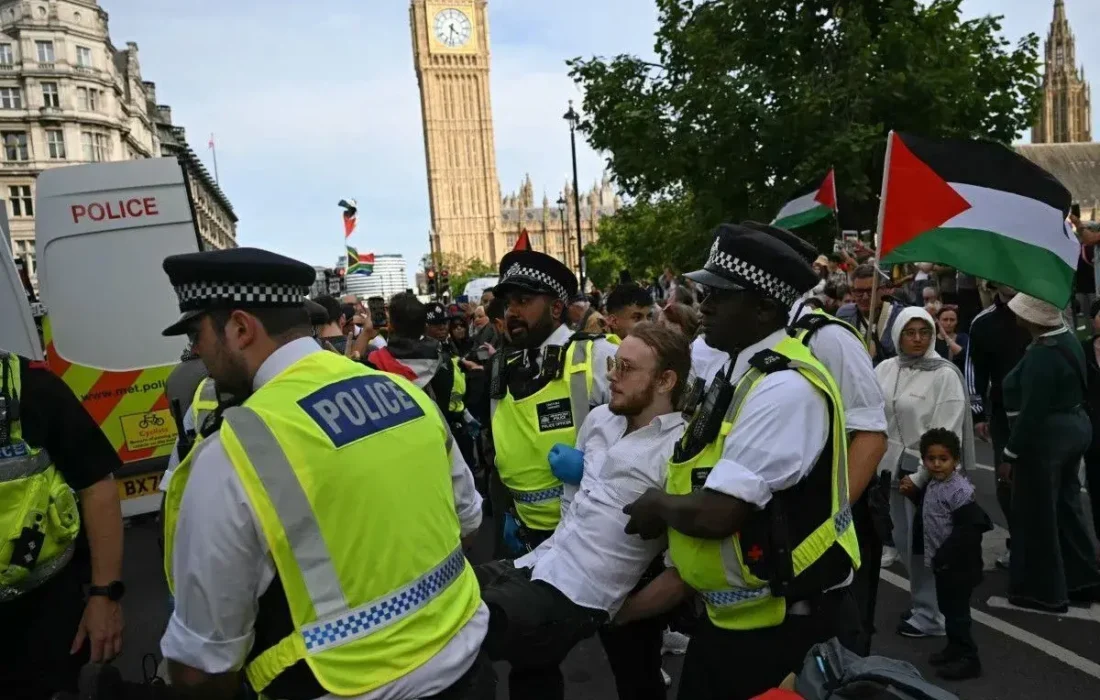 دستگیری مرد نابینای طرفدار فلسطین در تظاهرات لندن