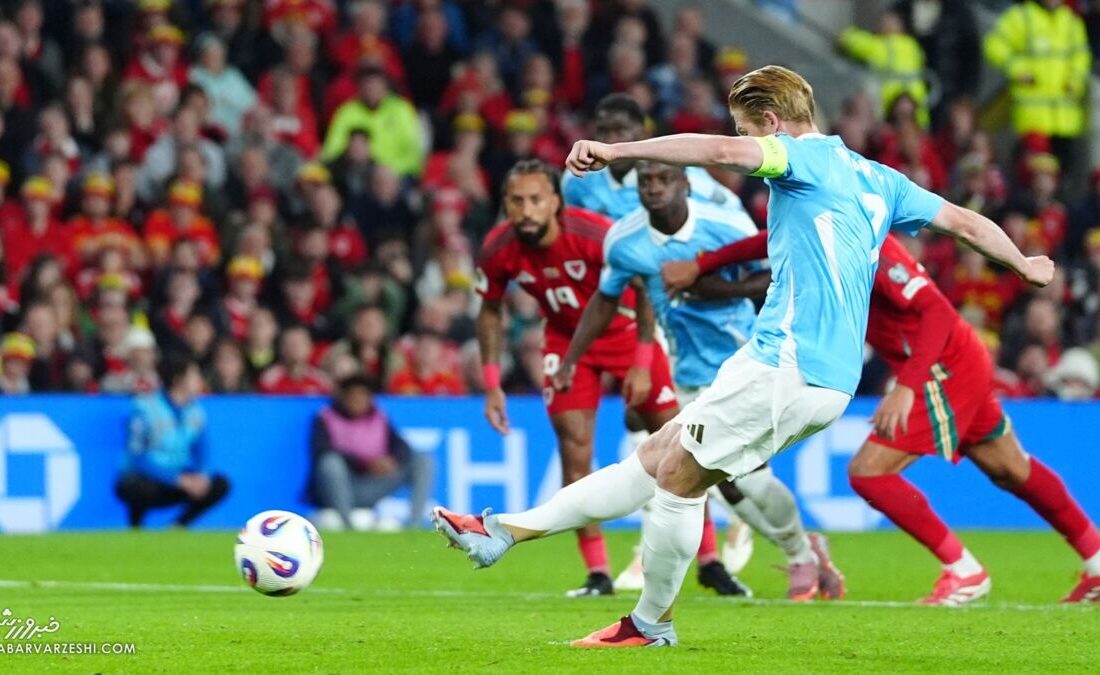 خلاصه بازی تماشایی ولز ۲ – بلژیک ۴؛ درخشش دی بروینه با ۲ گل و یک پنالتی